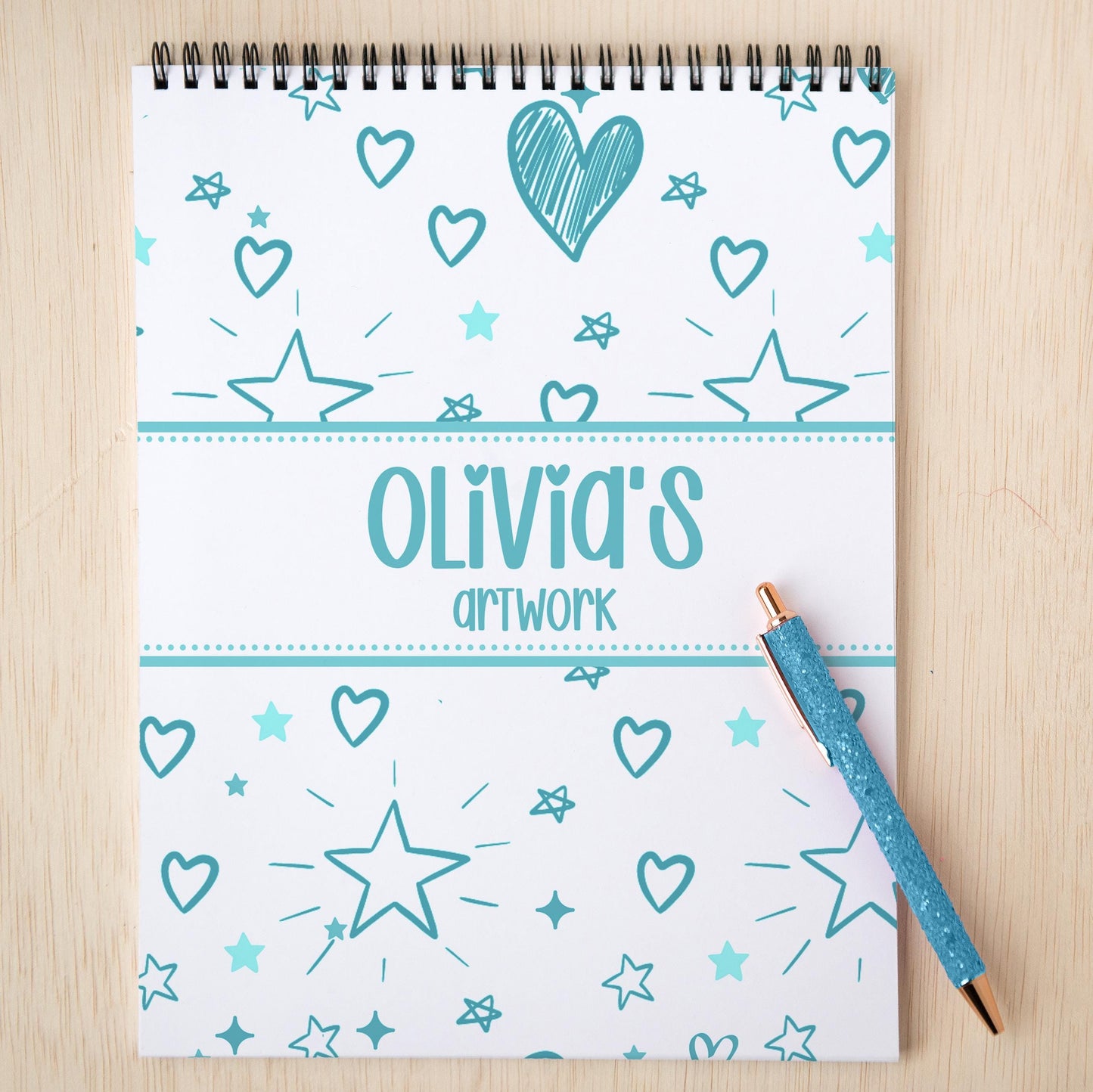 Personalized Sketchbook Girls – Custom Name Drawing Journal | Spiral Bound Art Pad