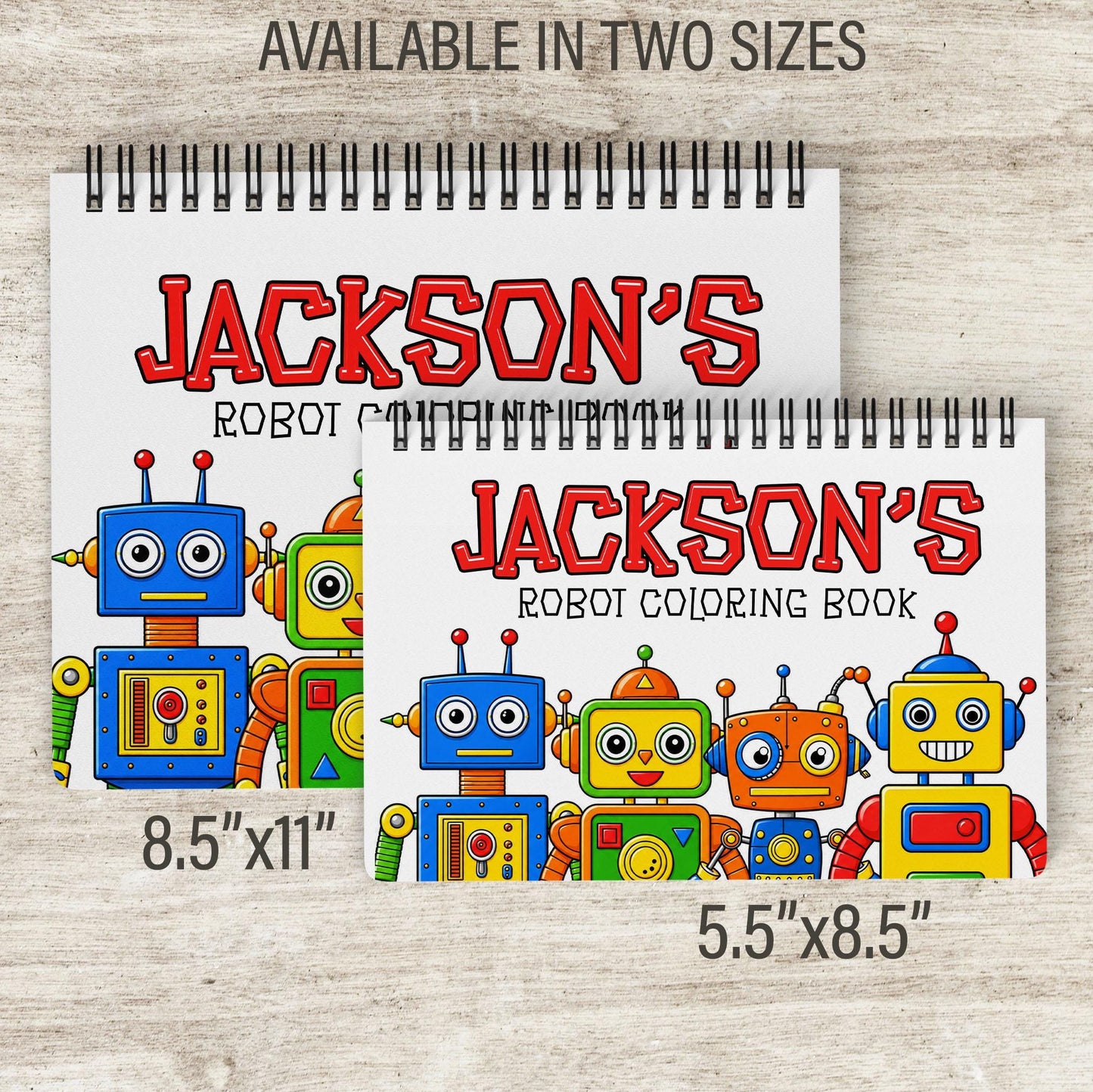 Personalized Robot Coloring Book - Custom Boys Art Book With Name & Party Favor Gifts