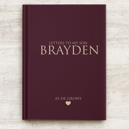 Letters to My Son Journal - Personalized Hardcover Keepsake Book with Lined Pages