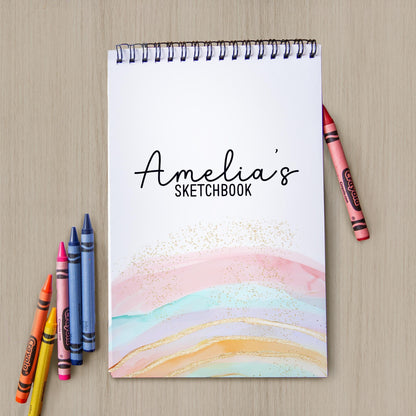 Girls Personalized Sketchbook – Custom Art Books with Heavyweight Drawing Paper for Kids
