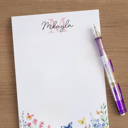 Personalized Monogram Notepad - Custom Name Wildflower Notepad | Party Favor Gifts