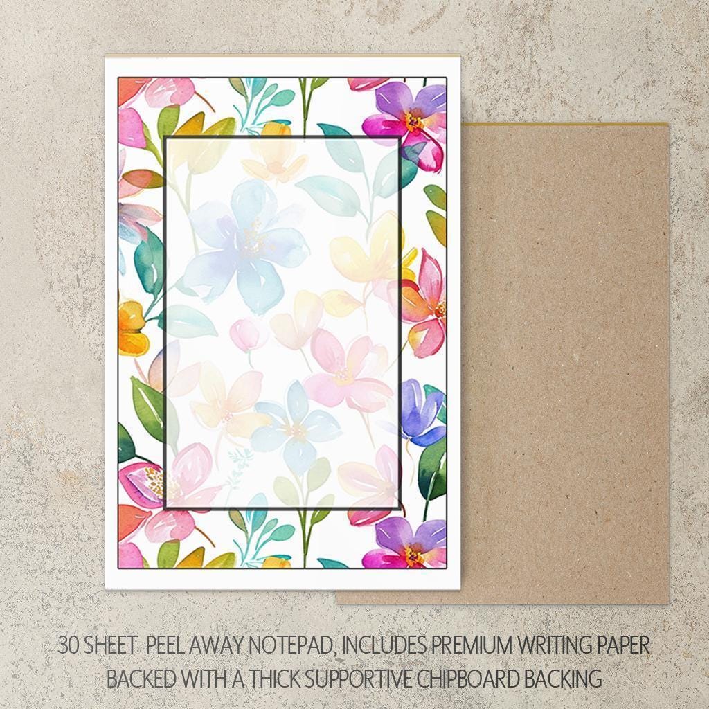 Personalized Stationery Set - Wildflower Letter Writing Sets with Floral Notebook & Pen
