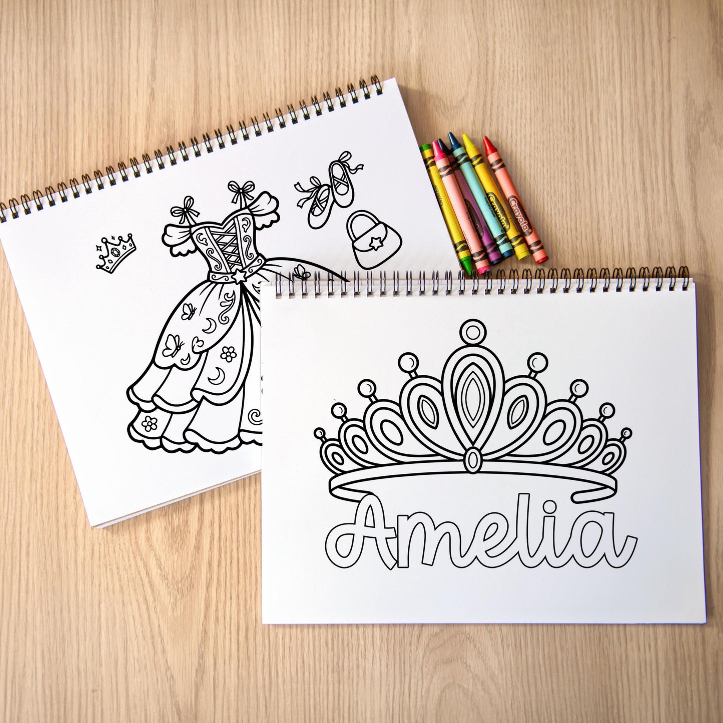 Personalized Girls Coloring Book, Princess Unicorn, 50Pg, 11x8.5