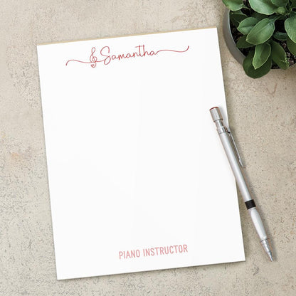 Personalized Music Notepad – Custom Piano Notepad With Music Notes | Teacher Appreciation Gift