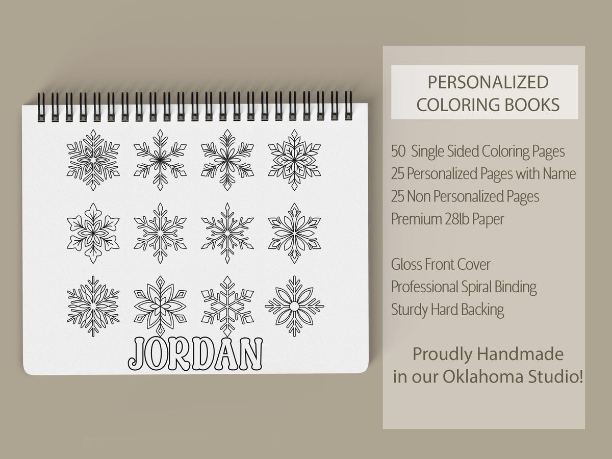 personalized coloring book, Arctic Winter 50-Pg Spiral Kids Gift