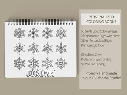 personalized coloring book, Arctic Winter 50-Pg Spiral Kids Gift