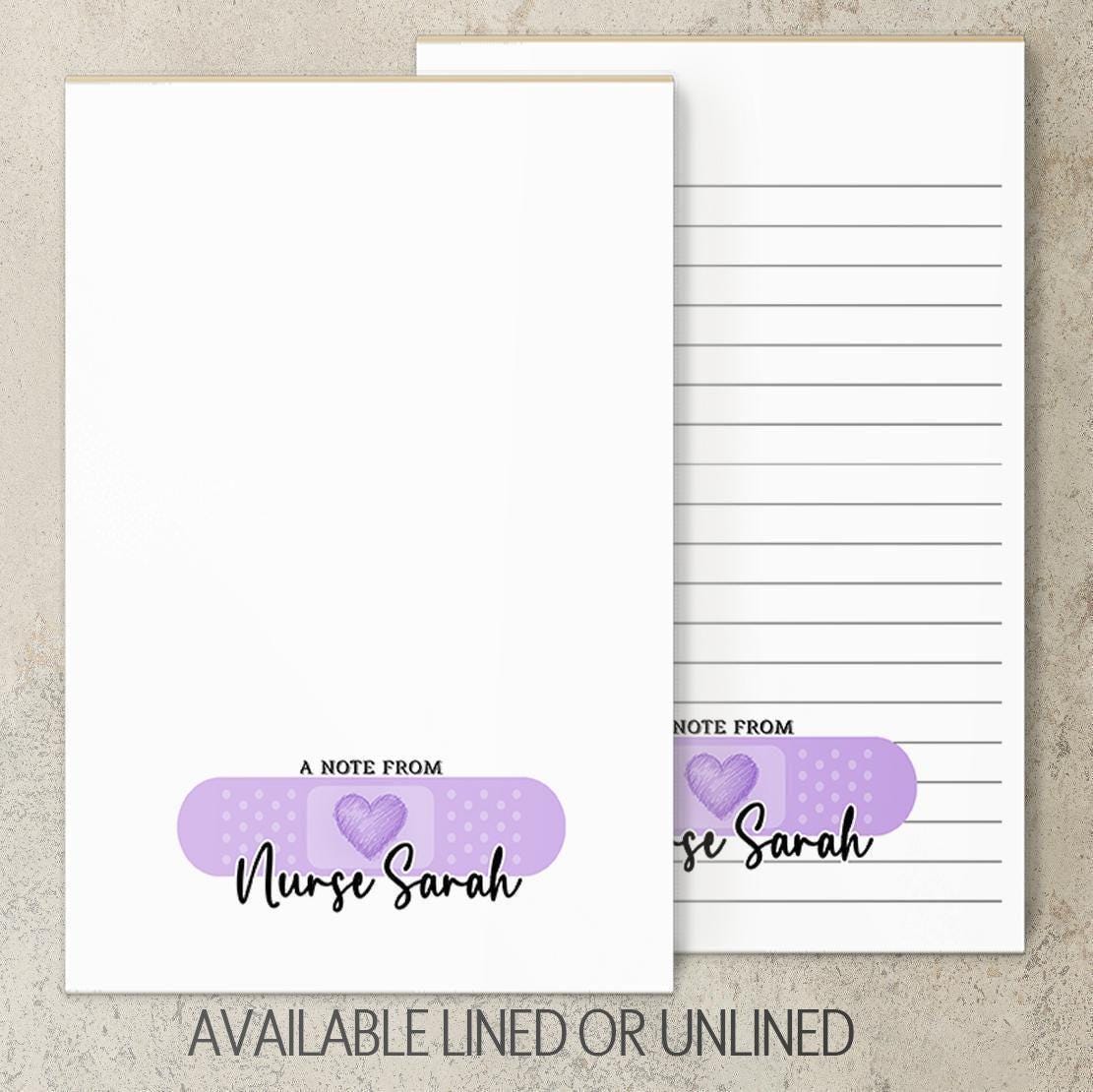 Personalized Nurse Notepad - Custom Name Stationery | RN LPN CNA Gifts & Medical Office Notes