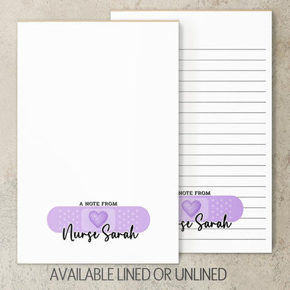 Personalized Nurse Notepad - Custom Name Stationery | RN LPN CNA Gifts & Medical Office Notes