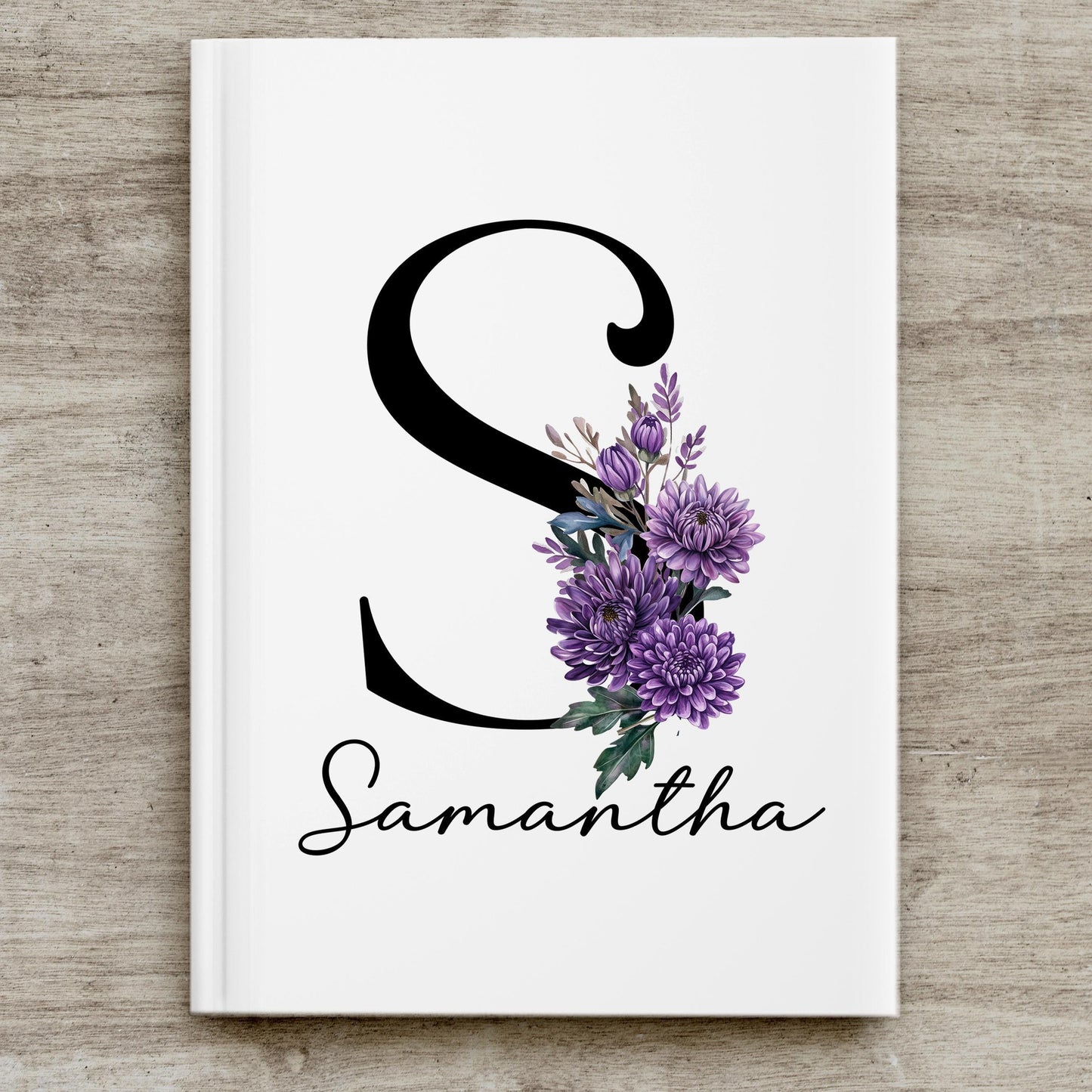 Personalized Journal – Deluxe Hardcover Notebook With Floral Birth Flower Gift