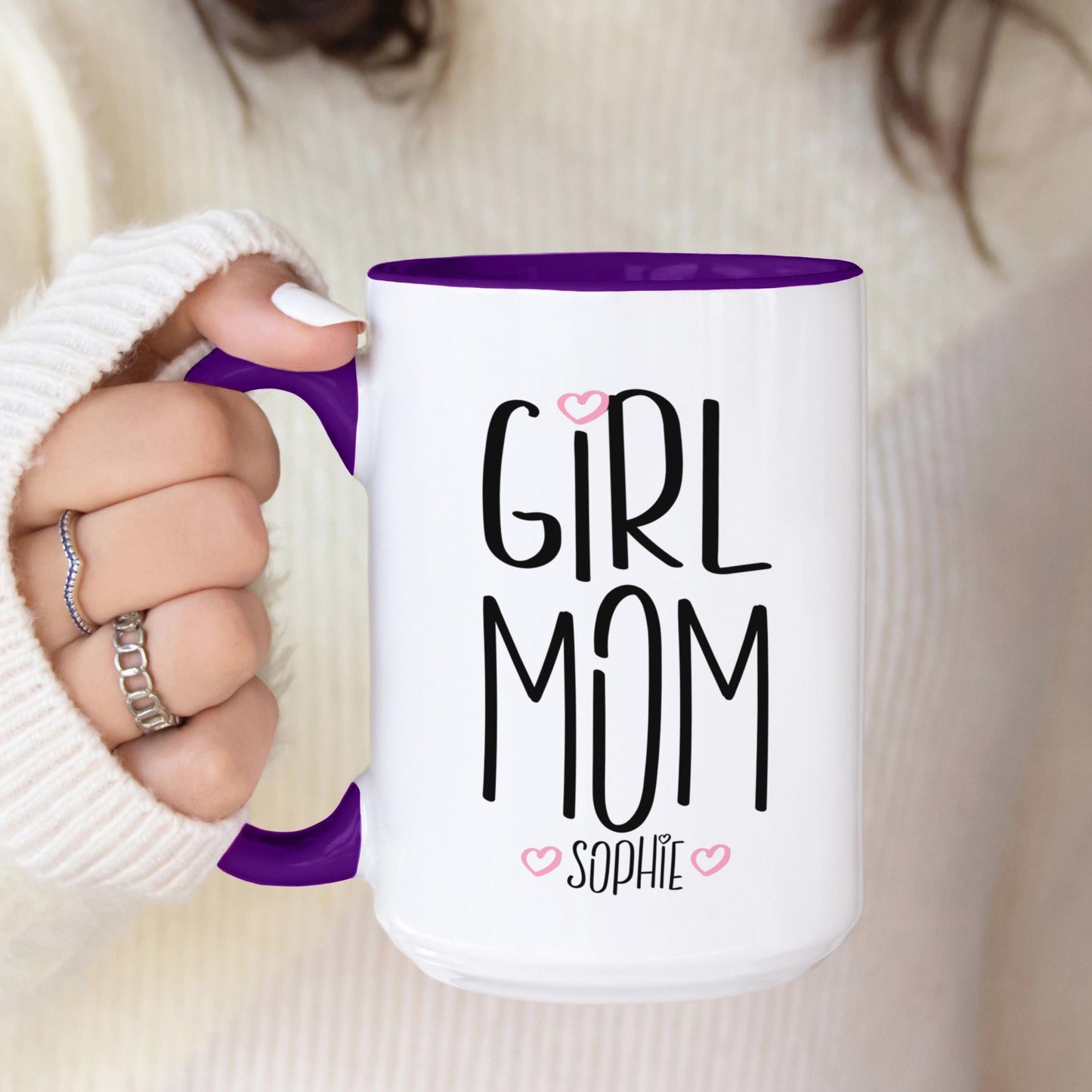 Personalized Girl Dad Mug - Fathers Day Gift | Custom Kids Name Mug, Microwave Safe Coffee Cup