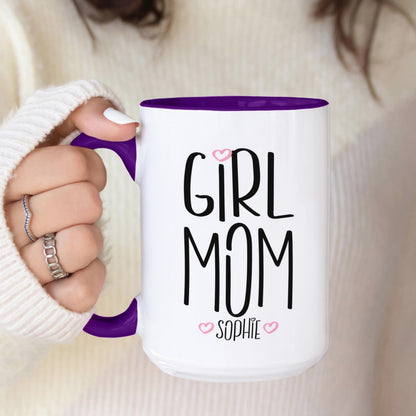 Personalized Girl Dad Mug - Fathers Day Gift | Custom Kids Name Mug, Microwave Safe Coffee Cup