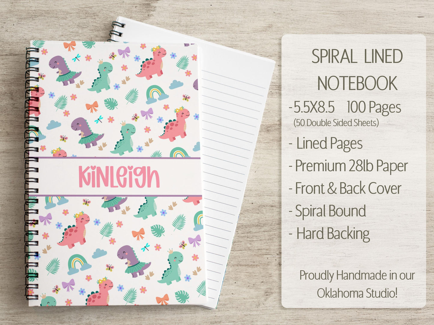 Kids Dino Stationery Set - Personalized Dinosaur Writing Paper & Notepad with Stickers
