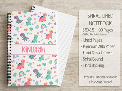 Kids Dino Stationery Set - Personalized Dinosaur Writing Paper & Notepad with Stickers