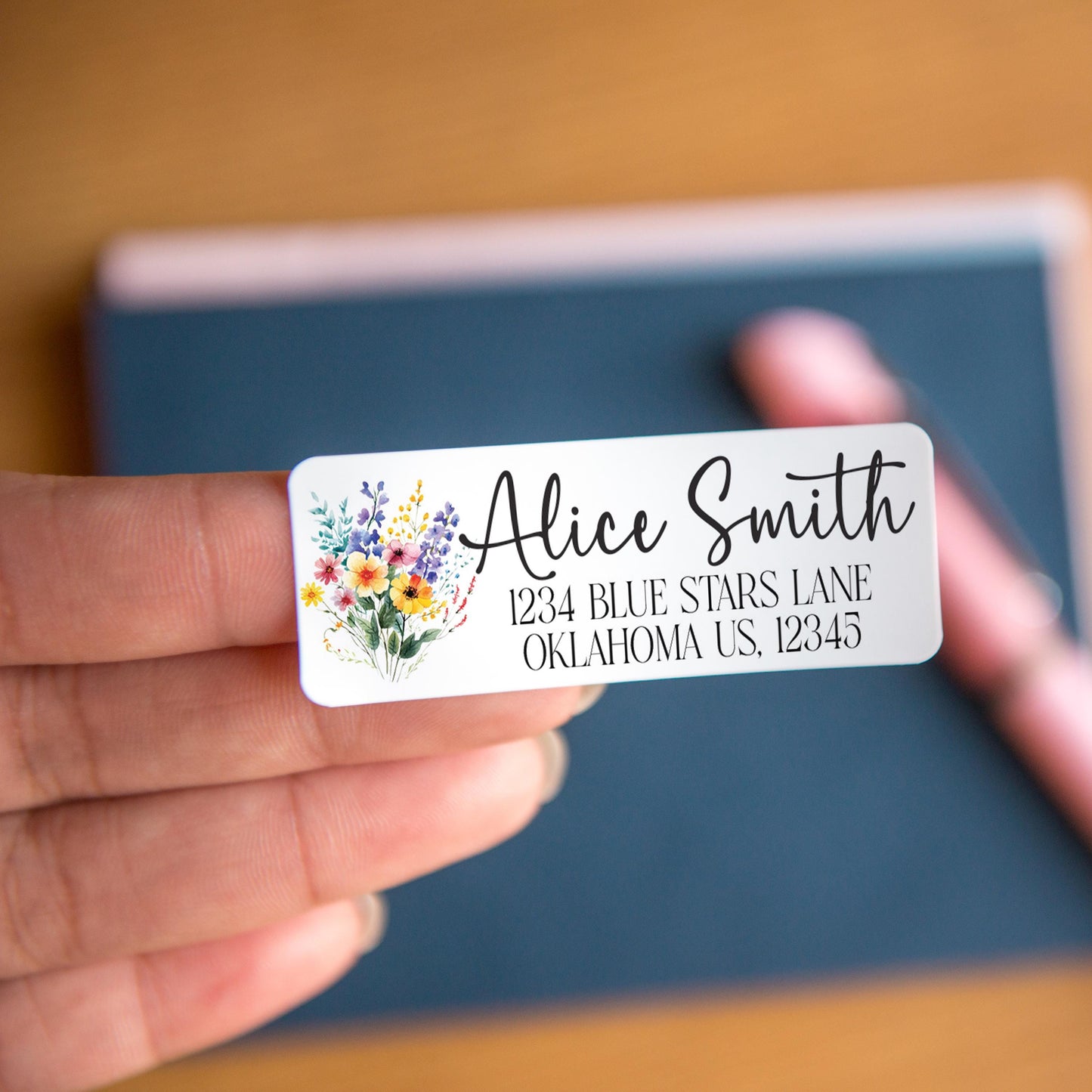 Custom Address Labels - Rainbow Flower Return Address Stickers | Water Resistant, Smudge Proof