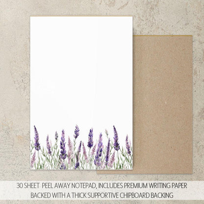 Personalized Stationery Set – Lavender Wildflowers Design | Premium Letter Paper & Envelopes
