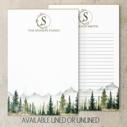 Personalized Monogram Notepad - Custom Nature Notepads with Initials | Fathers Day Gift