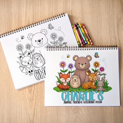 Personalized Animal Coloring Book - Custom Kids Color Book With Name & 50 Pages