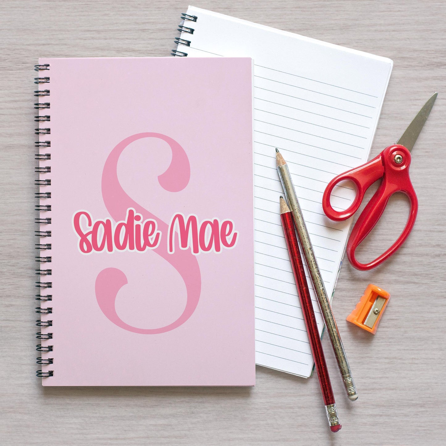 Personalized Girls Notebook - Custom Kids Journal With Monogram Name, Spiral Bound Gift