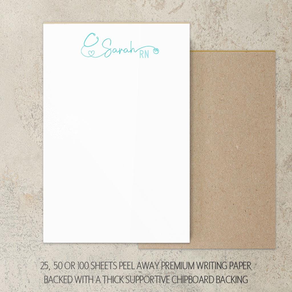 Personalized Nurse Notepad - Custom Name Nurse Note Pads | RN LPN CNA Gifts
