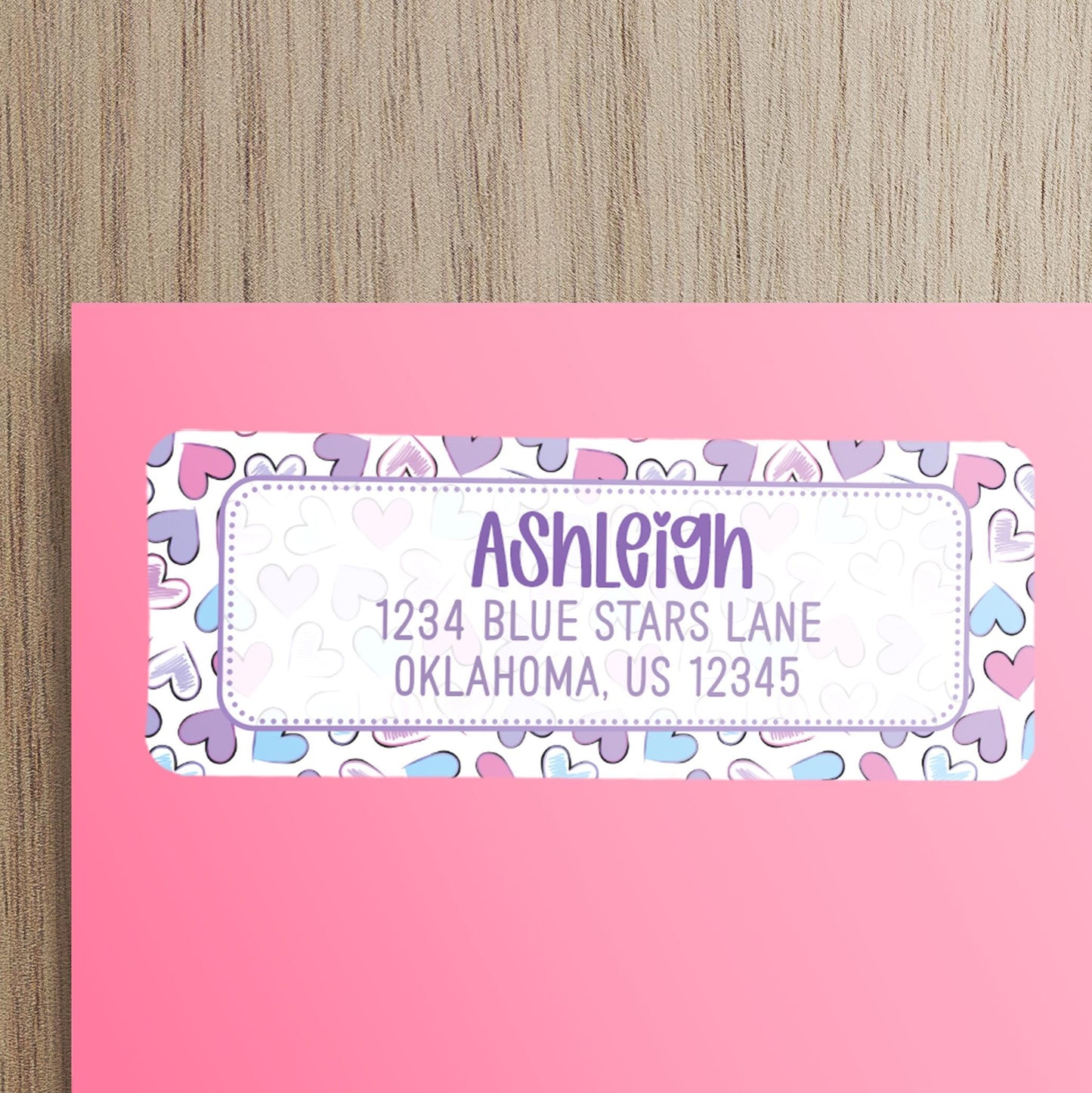 Personalized Address Labels | Cute Pastel Return Labels - Repositionable Letter Writing Stickers