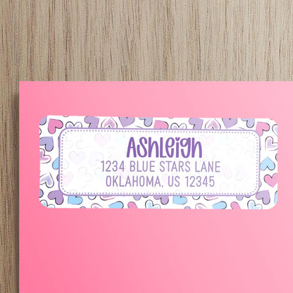 Personalized Address Labels | Cute Pastel Return Labels - Repositionable Letter Writing Stickers