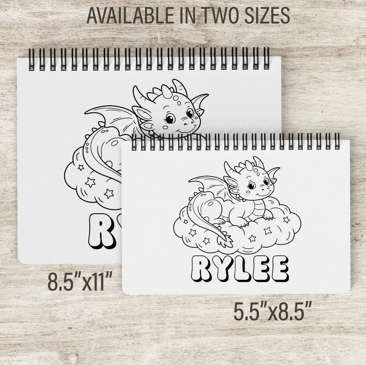 personalized dragon coloring book, Girls Custom 50Pg Spiral Gifts