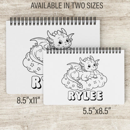 personalized dragon coloring book, Girls Custom 50Pg Spiral Gifts