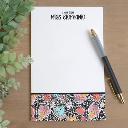 Personalized Teacher Notepad | Teacher Back To School Notepad - Custom Name Stationery & Gifts