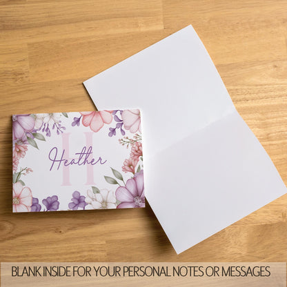 Personalized Note Cards - Custom Folded Notecards with Wildflower Stationery & Matching Envelopes Included