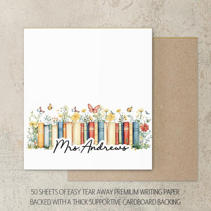 Personalized Teacher Notepad - Custom Name Classroom Note Pads With Tear Away Pages