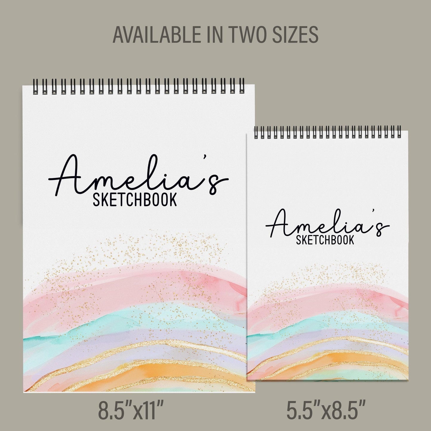 Girls Personalized Sketchbook – Custom Art Books with Heavyweight Drawing Paper for Kids