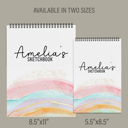Girls Personalized Sketchbook – Custom Art Books with Heavyweight Drawing Paper for Kids