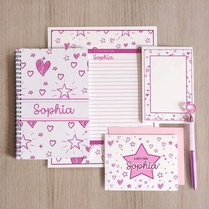 Personalized Stationery Set – Girls Letter Writing Paper & Teen Tween Notebook Gift
