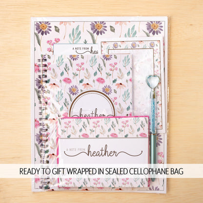 Personalized Stationery Set - Kids Letter Writing Kit with Unicorn Notebook & Notecards