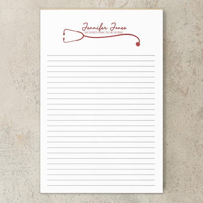 Personalized Nurse Notepad - Custom Name Stationery | RN LPN CNA Notepads Gift