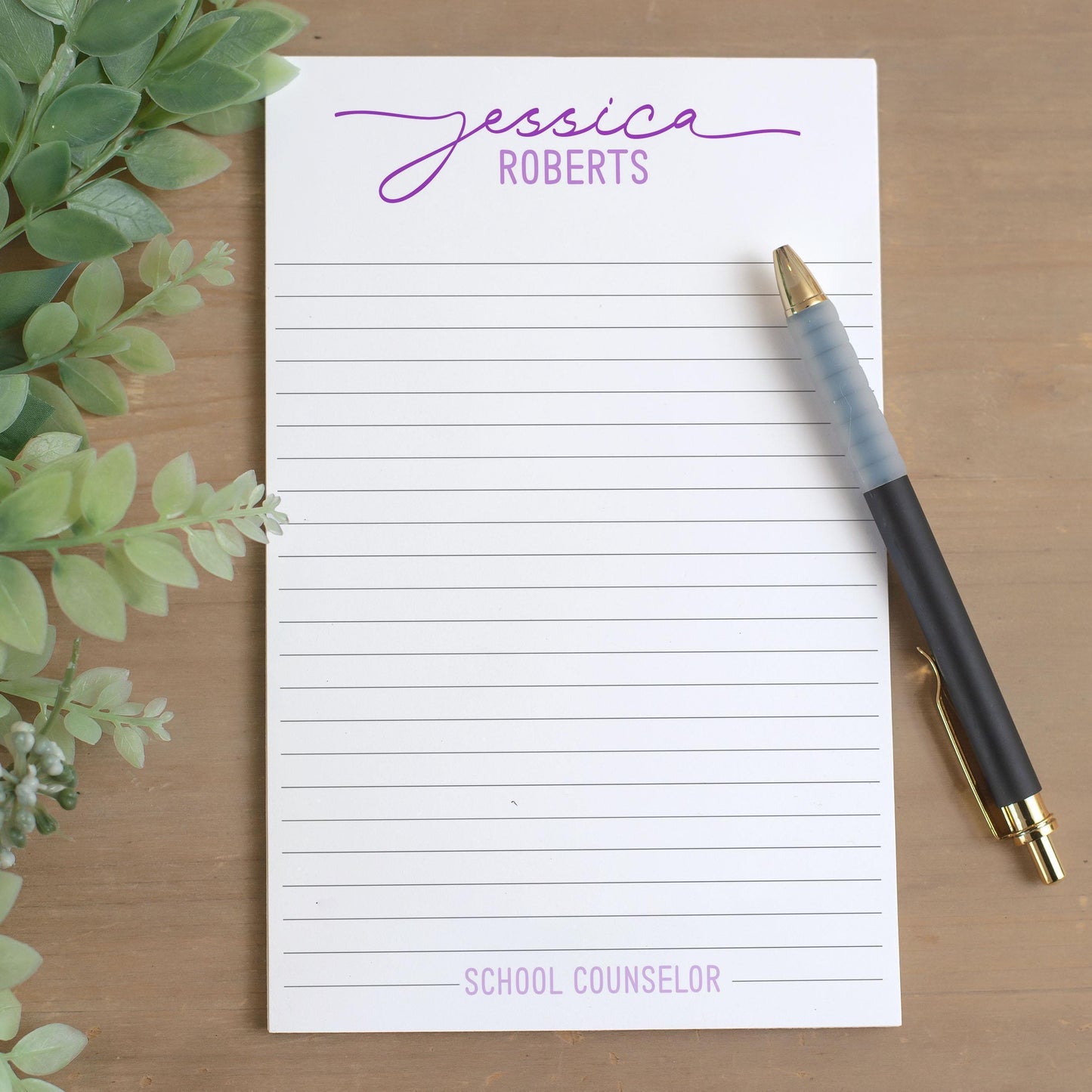 Personalized Notepad - Custom Signature Pad | Script Font Notepad | Teacher Gift Ideas