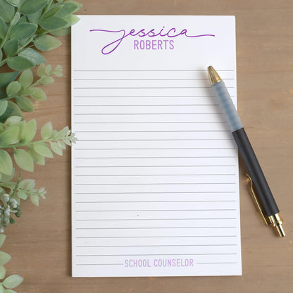Personalized Notepad - Custom Signature Pad | Script Font Notepad | Teacher Gift Ideas