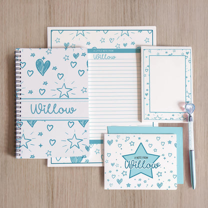 Personalized Stationery Set – Girls Letter Writing Paper & Teen Tween Notebook Gift