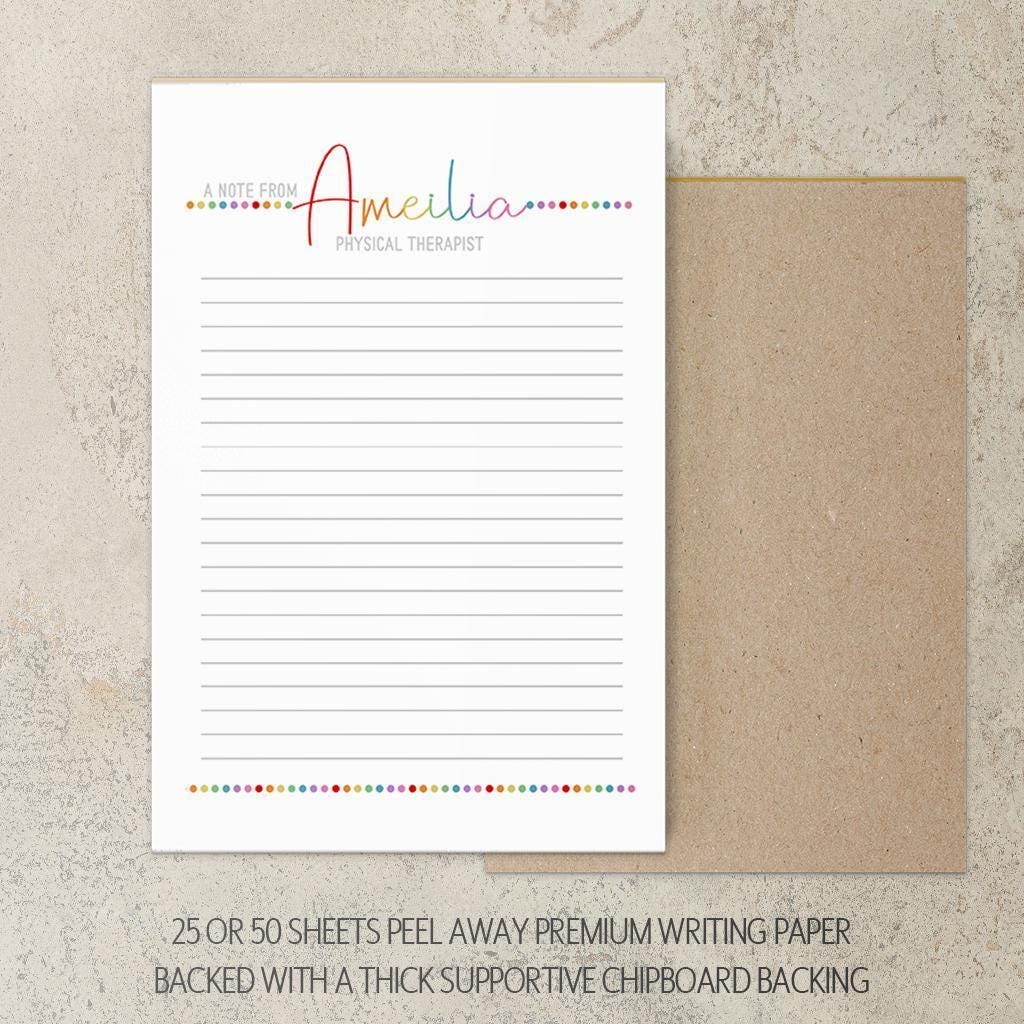 Personalized Notepad – Custom Stationery Rainbow Script Notepad with Professional Title