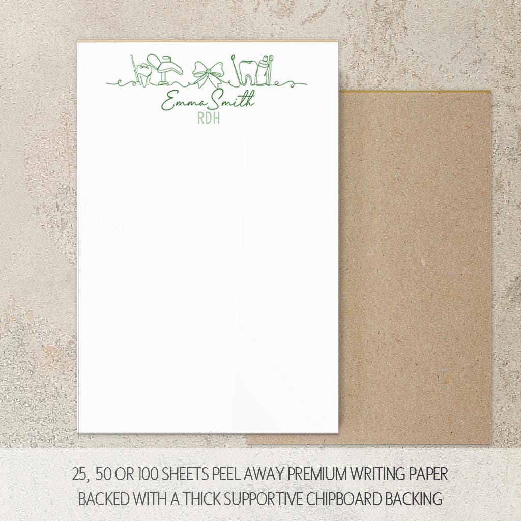 Personalized Dental Notepad | Custom Stationery Gift for Dentist & Nurse Appreciation