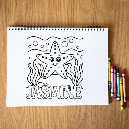 Personalized Mermaid Coloring Book – Custom Kids Coloring Books With Name & Ocean Art