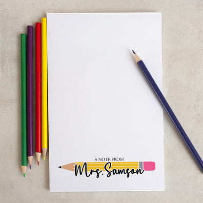 Personalized Teacher Notepad - Custom Name Stationery | Classroom Notepads & Teacher Appreciation Gifts