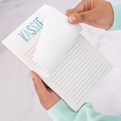 Personalized Colorful Notepads - Custom Name Notepad with Rainbow Design | Teacher Gift Ideas & School Staff Notepad
