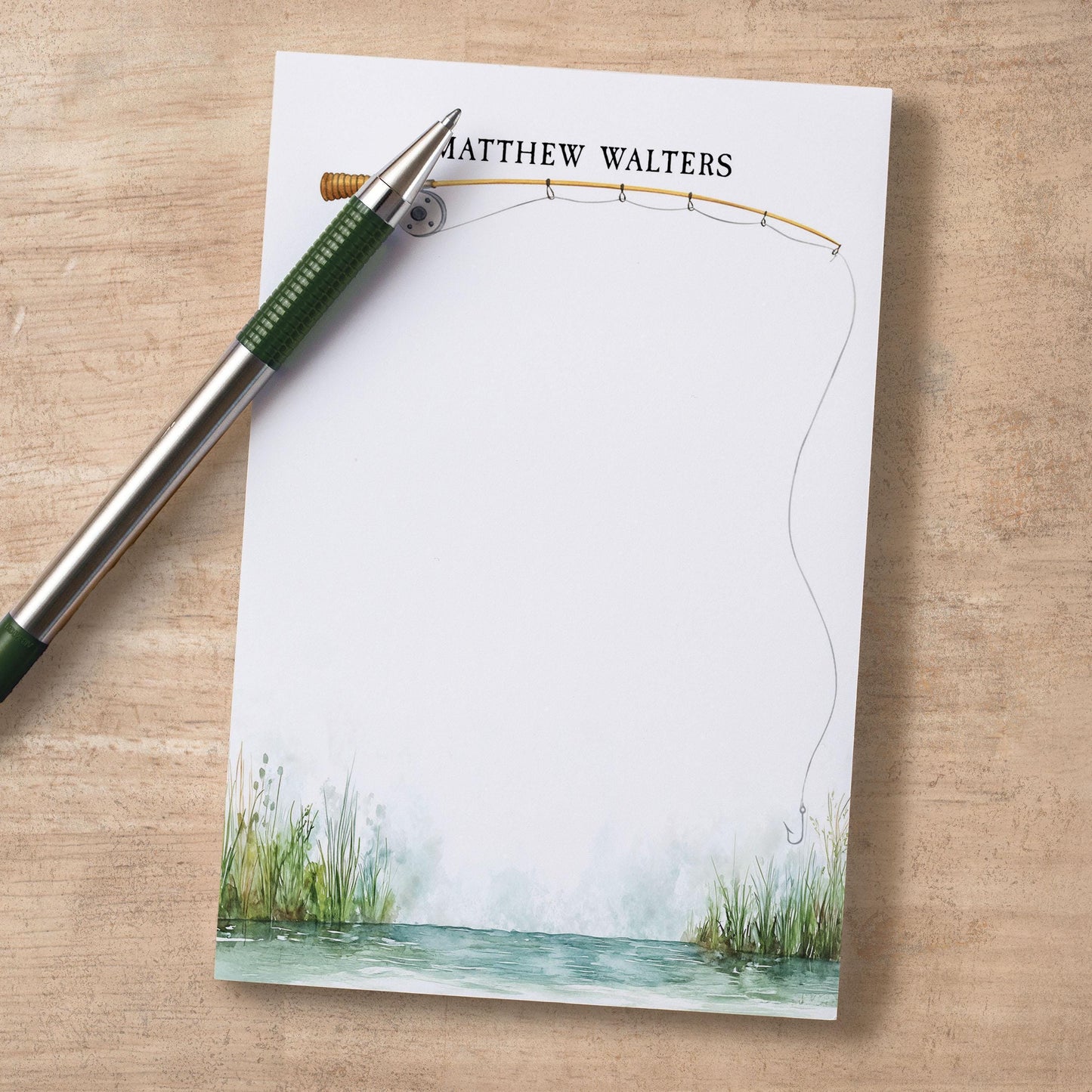 Personalized Fishing Notepad - Custom Name Notepads | Men's Stationery Gifts