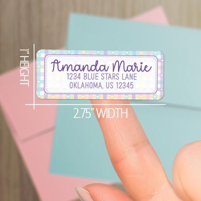 Custom Return Address Labels - Personalized Kids Address Stickers | Cute Heart & Waterproof