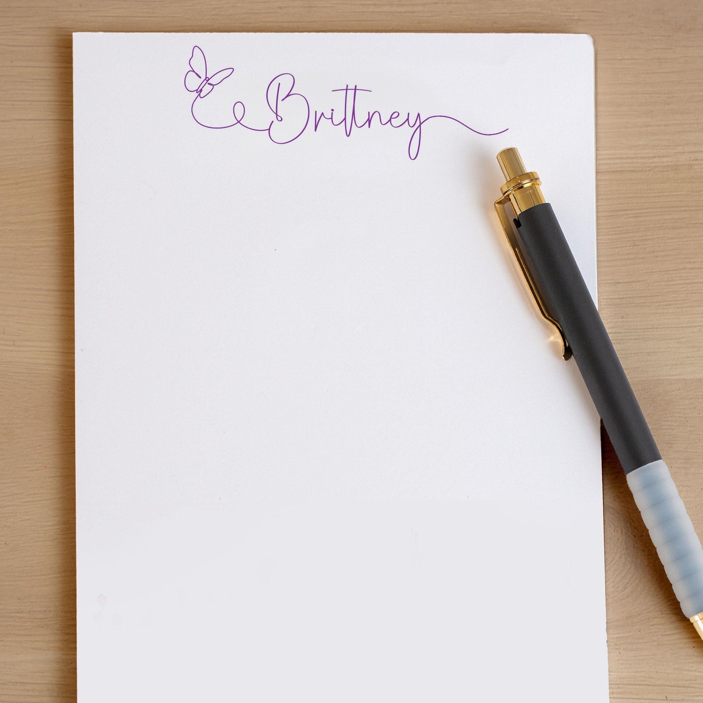 Personalized Notepad - Custom Butterfly Notepads | Teacher Gift Ideas & Office Desk Accessory