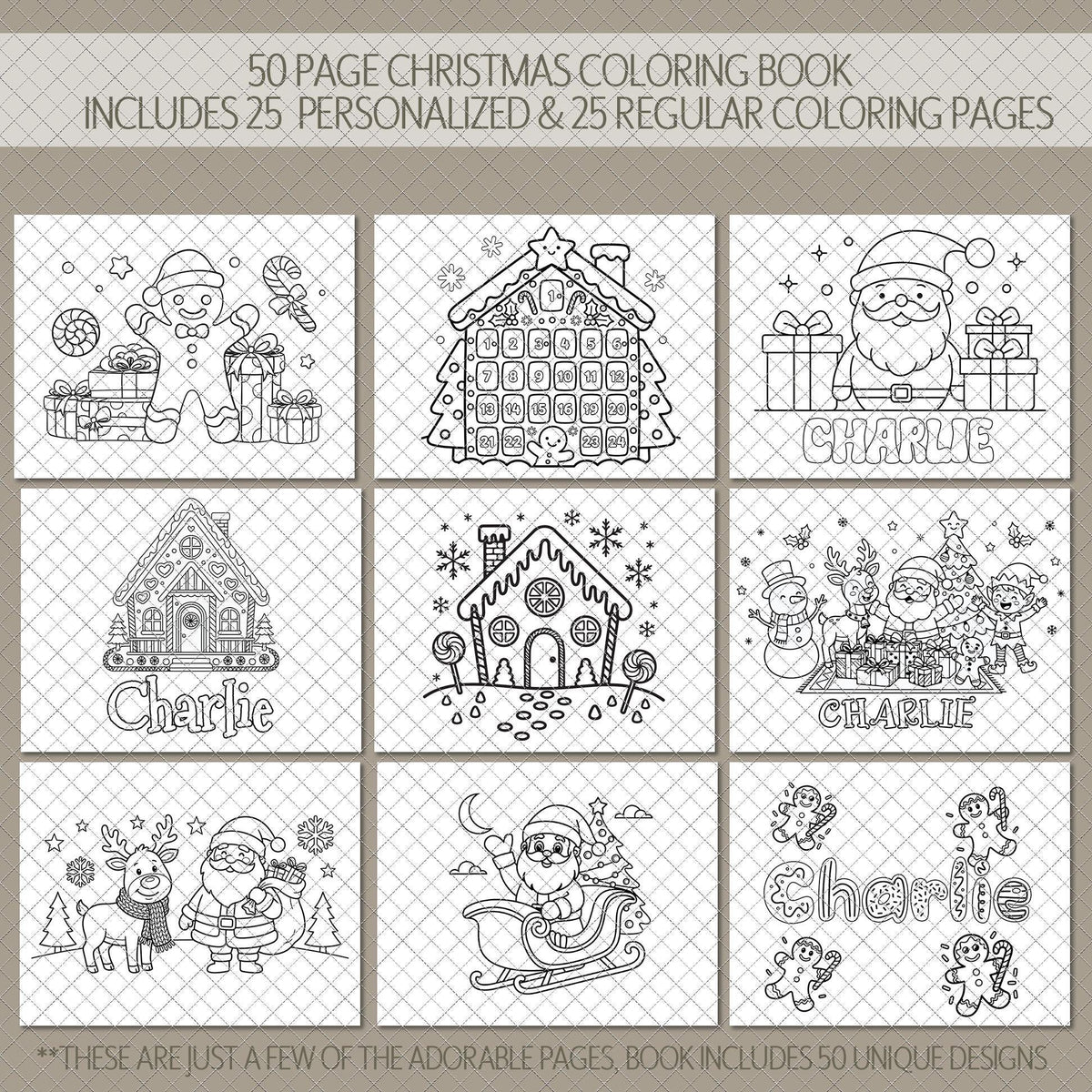 Personalized Coloring Book, 50 Pg. Spiral-Bound, Custom Name Gift