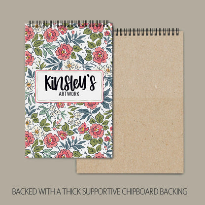 Girls Personalized Sketchbook - Custom Drawing Book with Heavyweight Paper & Name