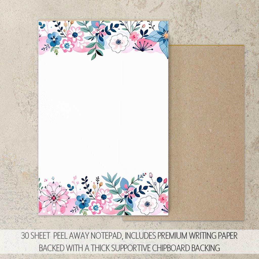 Personalized Stationery Set - Wildflower Print Paper & Colorful Floral Writing Kit