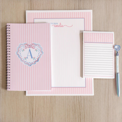 Personalized Stationery Set – Custom Girls Writing Set with Monogram Letter Paper & Envelopes